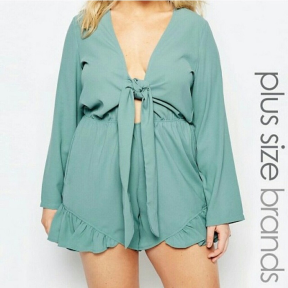 ASOS Curve Tie Front Romper US 22